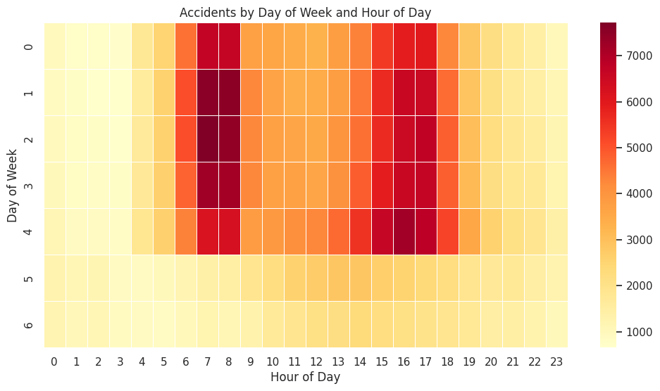 Accident Frequency By Time and Day Of Week